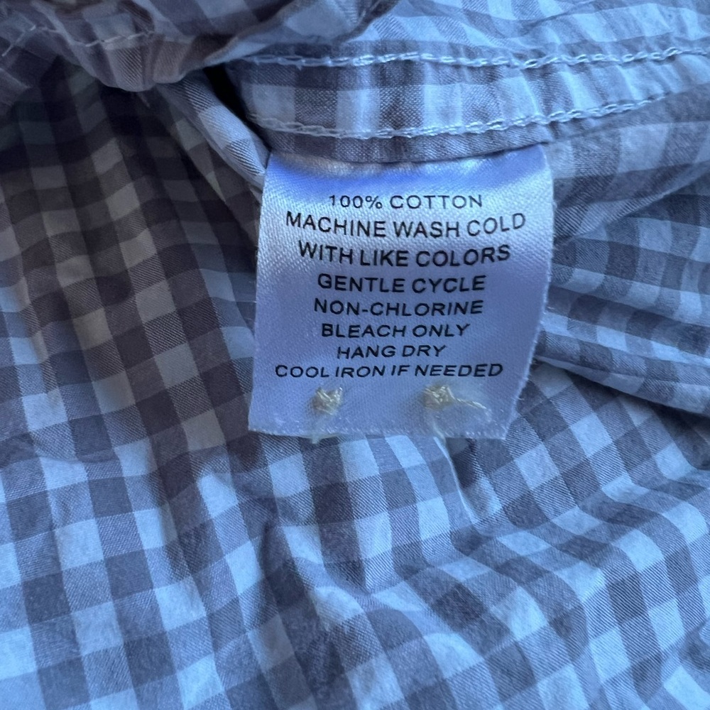 Untuckit Button Down Shirt Medium Gray Gingham No… - image 6